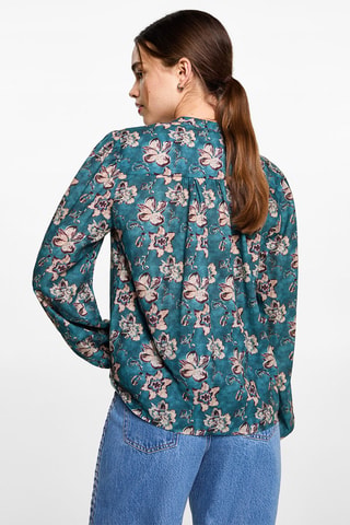 Blouse en imprimé floral - Turquoise