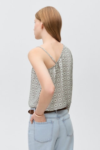 Blouse asymétrique imprimée - Gris clair