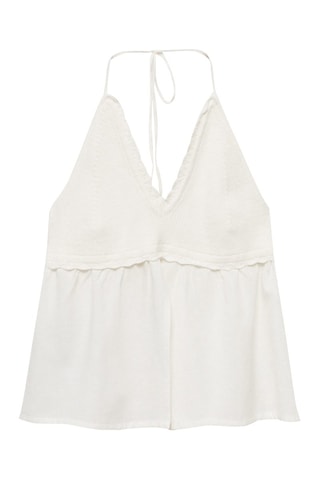 Top maille ouverture - Blanc