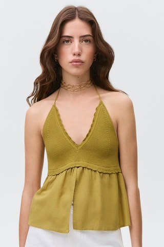 Top maille ouverture - Vert