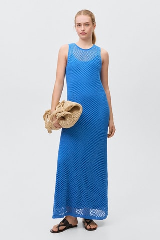 Robe crochet résille - Bleu