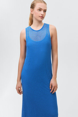 Robe crochet résille - Bleu