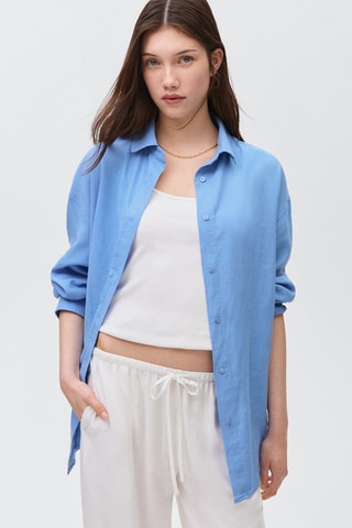 Chemise regular-fit lin - Bleu clair