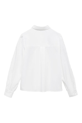 Chemise coton boutons bijoux - Blanc