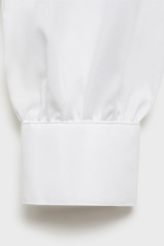 Chemise coton boutons bijoux - Blanc