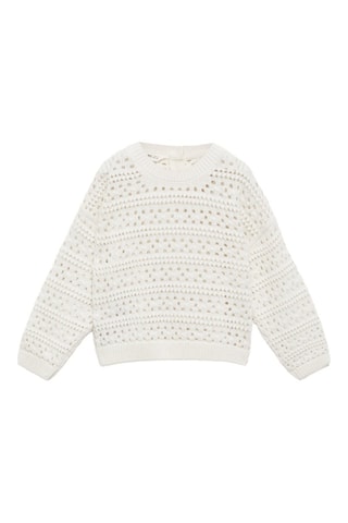 Pull-over ajouré coton - Blanc