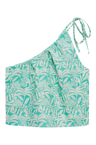 Top asymétrique imprimé - Turquoise