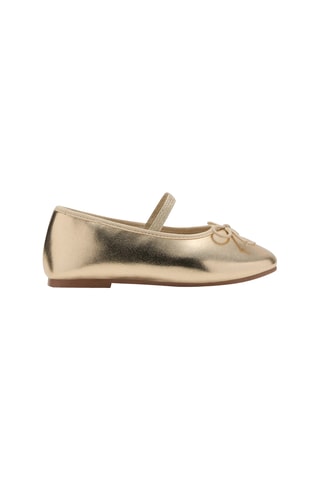 Ballerines métallisées nœud - Doré
