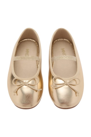 Ballerines métallisées nœud - Doré