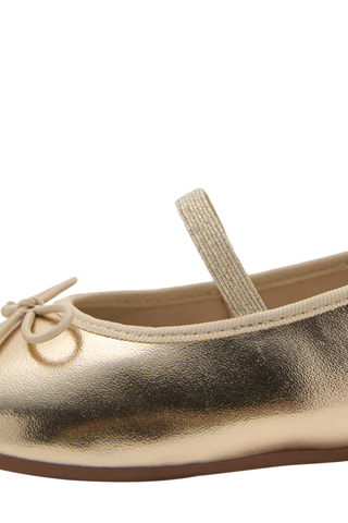 Ballerines métallisées nœud - Doré