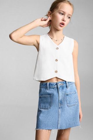 Jupe courte en jean - Bleu