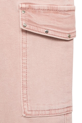 Jean flare cargo clouté - Rose