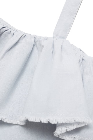 Blouse asymétrique en lin - Bleu