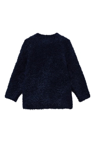 Cardigan maille bouclette - Bleu