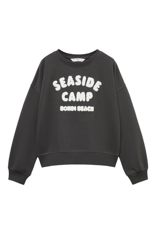Sweat-shirt coton imprimé - Gris