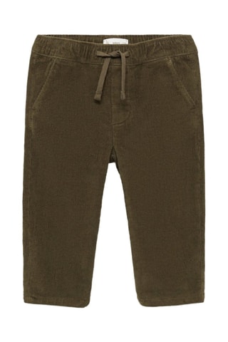Pantalon velours côtelé doublé - Vert