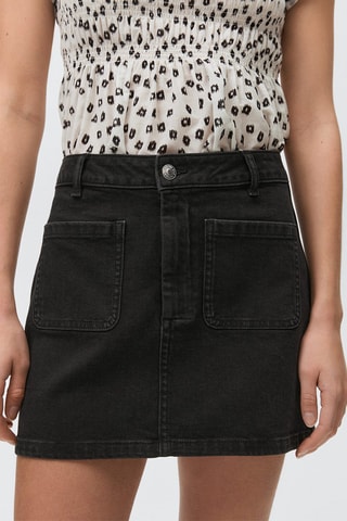 Minijupe en jean à poches - Noir