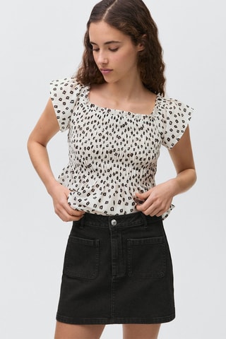 Minijupe en jean à poches - Noir