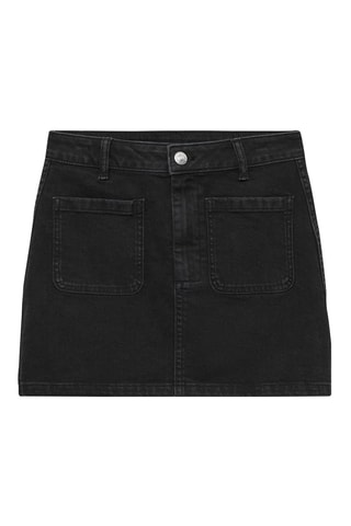 Minijupe en jean à poches - Noir