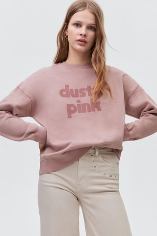 Sweat-shirt coton imprimé - Rose clair