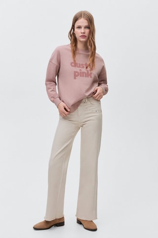 Sweat-shirt coton imprimé - Rose clair
