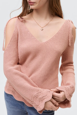 Pull-over cut out - Rose clair