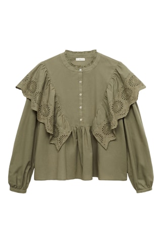Blouse volants - Kaki