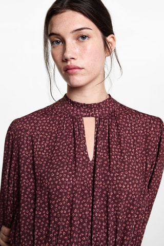Robe imprimée Lurex - Rouge