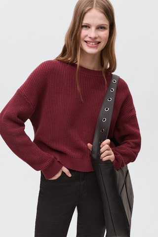 Pull-over maille ouvertures - Rouge