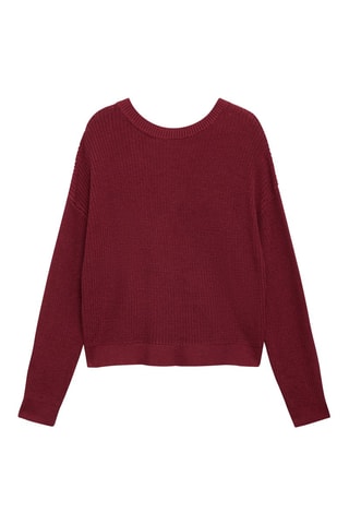 Pull-over maille ouvertures - Rouge