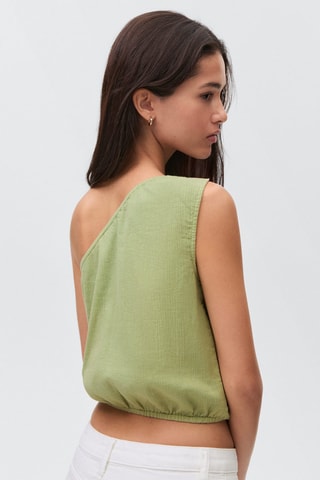 Top asymétrique brodé - Vert