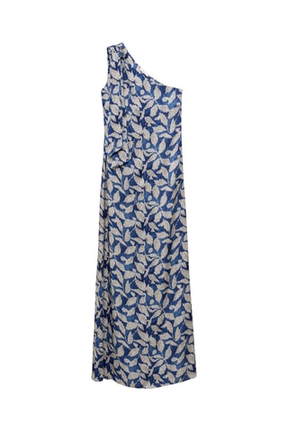 Robe asymétrique imprimée - Bleu marine