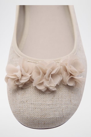 Ballerines décoration fleurs - Blanc
