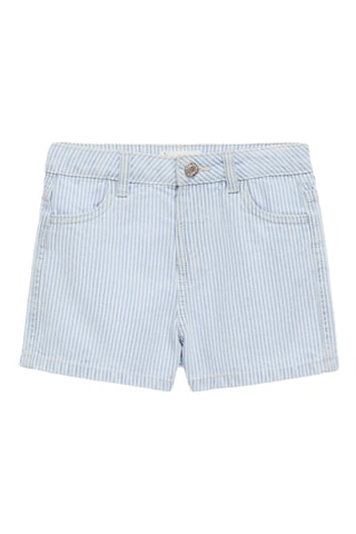 Short en jean à rayures - Bleu