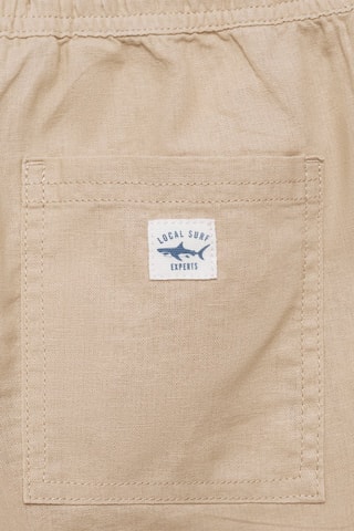 Pantalon lin taille élastique - Beige