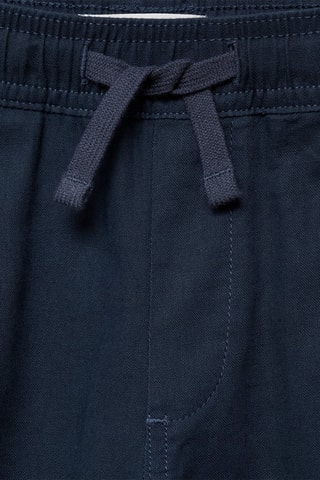 Pantalon lin taille élastique - Bleu