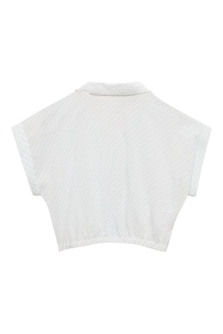 Blouse crop noeud - Bleu