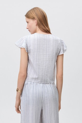 Blouse détail froncé - Bleu clair