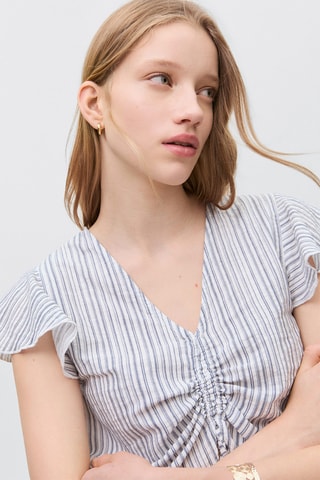 Blouse détail froncé - Bleu clair
