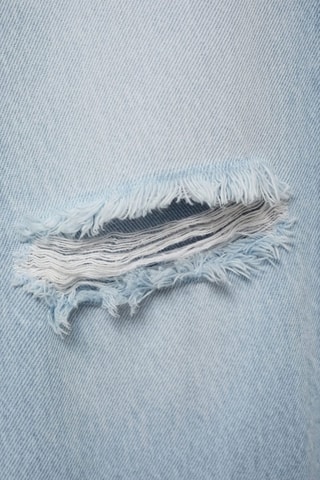 Jean droit taille normale déchiré - Bleu