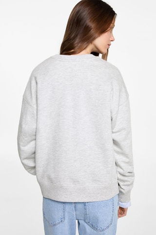 Sweat-shirt coton imprimé - Gris clair