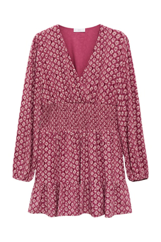 Robe courte imprimée - Bordeaux