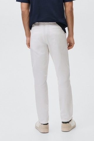 Pantalon chino uni - Blanc
