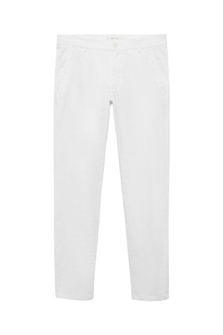 Pantalon chino uni - Blanc