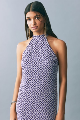 Robe imprimé emmanchures américaines - Bleu foncé