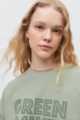 Sweater message imprimé - Vert clair