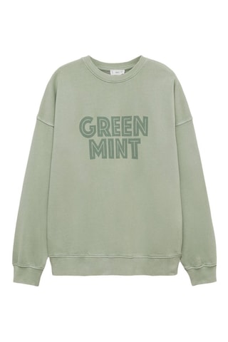 Sweater message imprimé - Vert clair