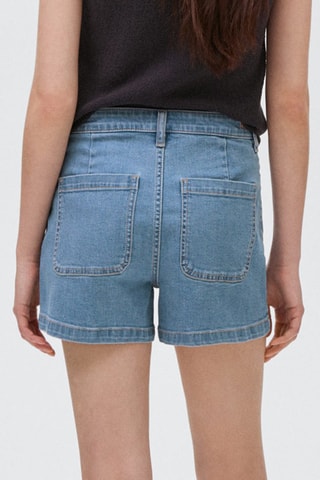 Short en jean poches - Bleu clair