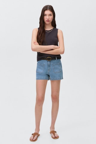 Short en jean poches - Bleu clair