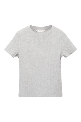 T-shirt coton côtelé - Gris